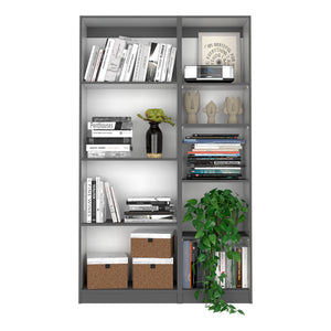 English Elm 2 Piece Bookcase Set with 9 Shelves — Matte Finished Sturdy Particleboard Storage for Modern Living Rooms Multicolor 45 L x 16 W x 6 H B200S00294