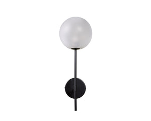 Sunpan Izora Sconce - Modern Wall Light Fixture with Stylish Frosted Glass Shade and Durable Metal Frame Black / Frosted