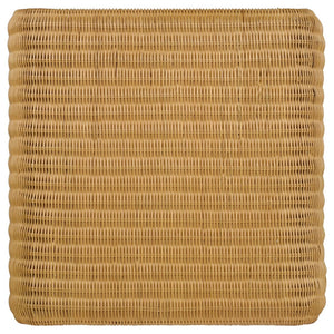 English Elm Gage Woven Rattan Square End Table with Metal Base for Boho Living Spaces B062P440459
