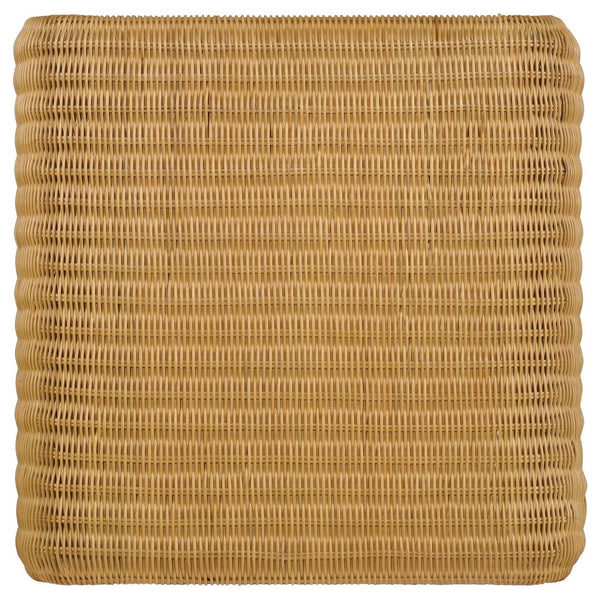 English Elm Gage Woven Rattan Square End Table with Metal Base for Boho Living Spaces B062P440459