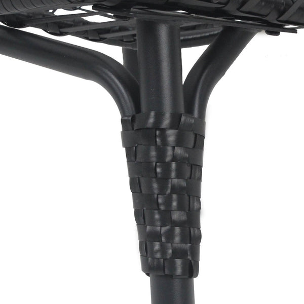 English Elm Elegant Woven Pe Rattan Hanging Egg Chair Galvanized Steel Frame Outdoor Patio Lounge Black+ Gray W3979P392998