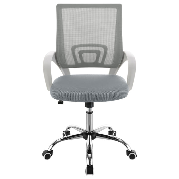 English Elm Anaheim Breathable Mesh Upholstered Office Chair with Chrome Base, Adjustable Height & Arms for Comfort LIGHT GREY B062P299804