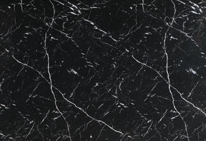 English Elm JHOANNA Solid Wood 5PC Dining Set in Black — Extra Thick Top, Double Pedestal, Silver Connector, Transitional Style B201S00170