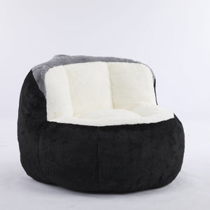 English Elm Oversized Faux Fur Bean Bag Chair - Multicolor Lounger Sofa For Cozy Living Room Relaxation! W3723P375716-GIGA