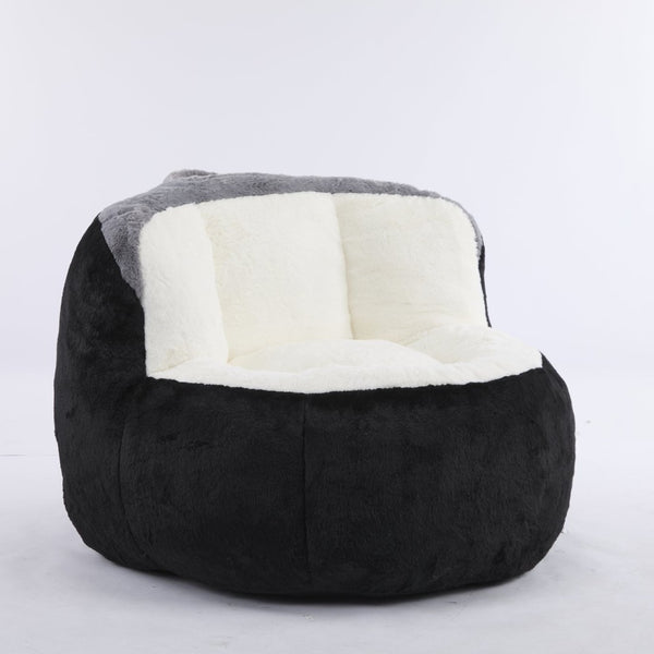 English Elm Oversized Faux Fur Bean Bag Chair - Multicolor Lounger Sofa For Cozy Living Room Relaxation! W3723P375716-GIGA