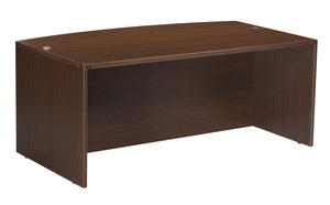 OSP Home Furnishings Napa Bow Top Executive Desk Shell with Curved Edge for Modern Office Workstations Espresso NAP-89-ESP