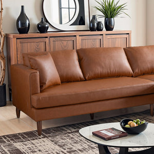 English Elm Blake Mid-century L-shaped Vegan Leather Sectional for Spacious Living Rooms B183S00196
