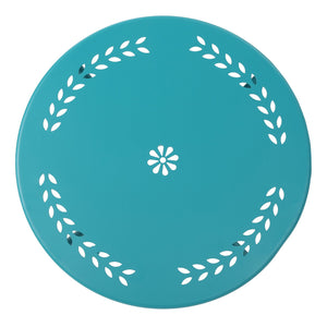 English Elm Christopher Knight Home® - LOURDES 3 PC KD METAL SET Bistro Patio 3-Piece Cast Iron Table & 2 Stackable Cafe Chairs, Weatherproof Elegance Teal 56559.00MCT