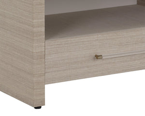 Sunpan Atherton Nightstand - Modern Global Design with Rich Texture, Soft-Closing Drawers & Unique Character Sand