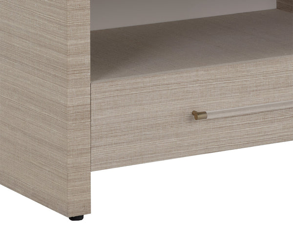 Sunpan Atherton Nightstand - Modern Global Design with Rich Texture, Soft-Closing Drawers & Unique Character Sand
