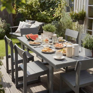 English Elm 7-piece Hdpe Outdoor Dining Set Seats Six with Umbrella Hole All-weather Patio W3566S00009