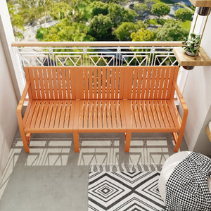 English Elm 1-Piece Weatherproof 3-Seater Sofa with High-Grade PP, Fast 10-Min Assembly, Mold-Resistant, UV-Proof Comfort Apricot Brown W3450P323298