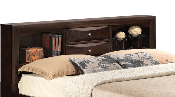 English Elm Marilla Modern Full Storage Bed with Dovetailed Drawers, Real Wood Veneer, Molded Beveled Fronts Cappuccino 19 L x 19 W x 30 H B078S00195