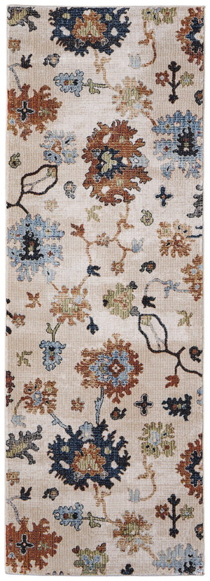 Feizy Rugs Melrose Area Rug - Turkish-made Floral Design In Serene Blues And Earthy Taupes For Elegant Living Ivory,Red,Blue Polypropylene,Polyester,Viscose Mel39p1fivymlti02