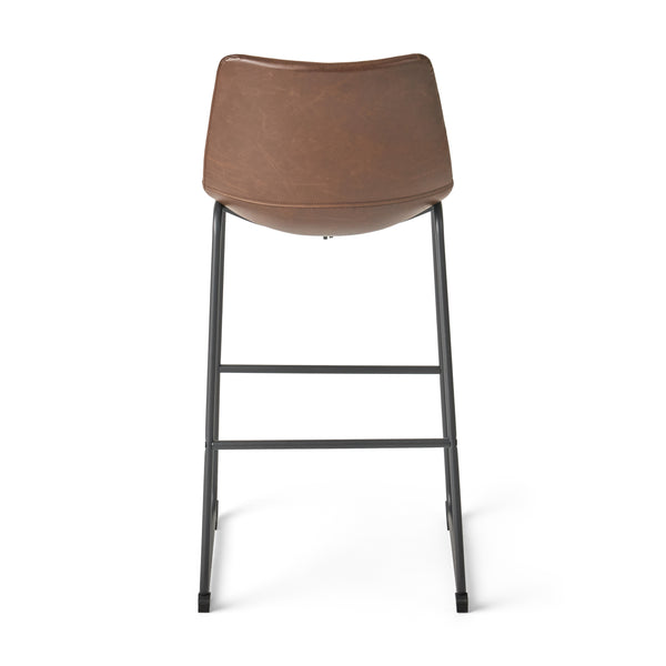 English Elm Christopher Knight Home® - Set of 2 30" Cedric Faux Leather Barstool Vintage Brown — Low Back, Steel Frame, 250lb Capacity, Upholstered Comfort 57583.00