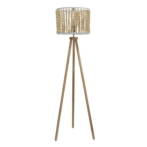 English Elm Ashcroft Furniture - Reading Brillo Three Legged Floor Lamp Brown Wood - Slim Plug-In Reading Light for Bed, Chair, Study (96) B183P315097