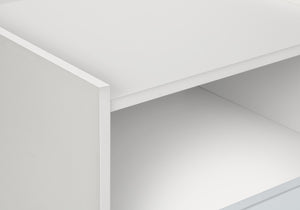 English Elm Accent Side Table Rustic Grey Laminate Compact Storage Cabinet Transitional Bedroom White B2710P461711