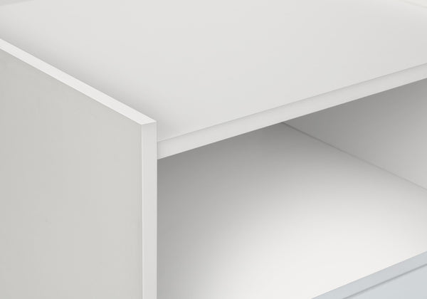 English Elm Accent Side Table Rustic Grey Laminate Compact Storage Cabinet Transitional Bedroom White B2710P461711