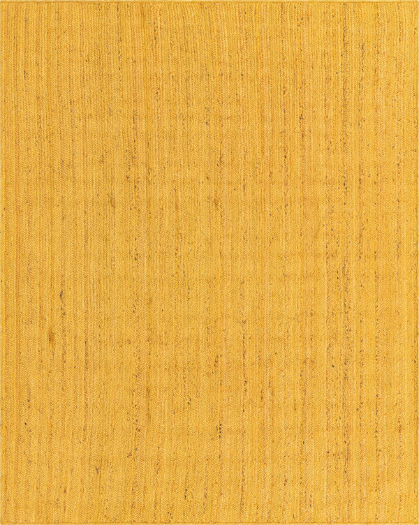 Unique Loom Braided Jute Dhaka Hand Braided Solid Rug Yellow,  8' 0" x 10' 0"