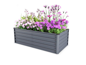 English Elm 6x3x1ft Galvanized Steel Raised Garden Bed Rust Proof Outdoor Planter for Vegetables W3213P464145