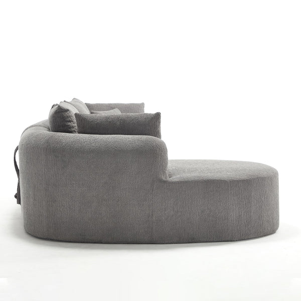 English Elm 109 Cloud Sectional Couch with L-Shape Chaise, Chenille Modular Sofa Bed, Memory Foam Comfort and Easy Setup LIGHT GREY W1249S00004