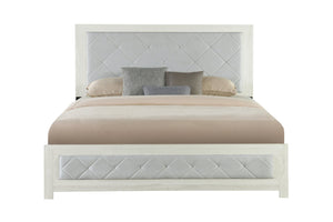 English Elm Jehoram Eastern King Bed Linen Upholstered Lozenge Tufted Headboard Neutral Bedroom B2726S00532