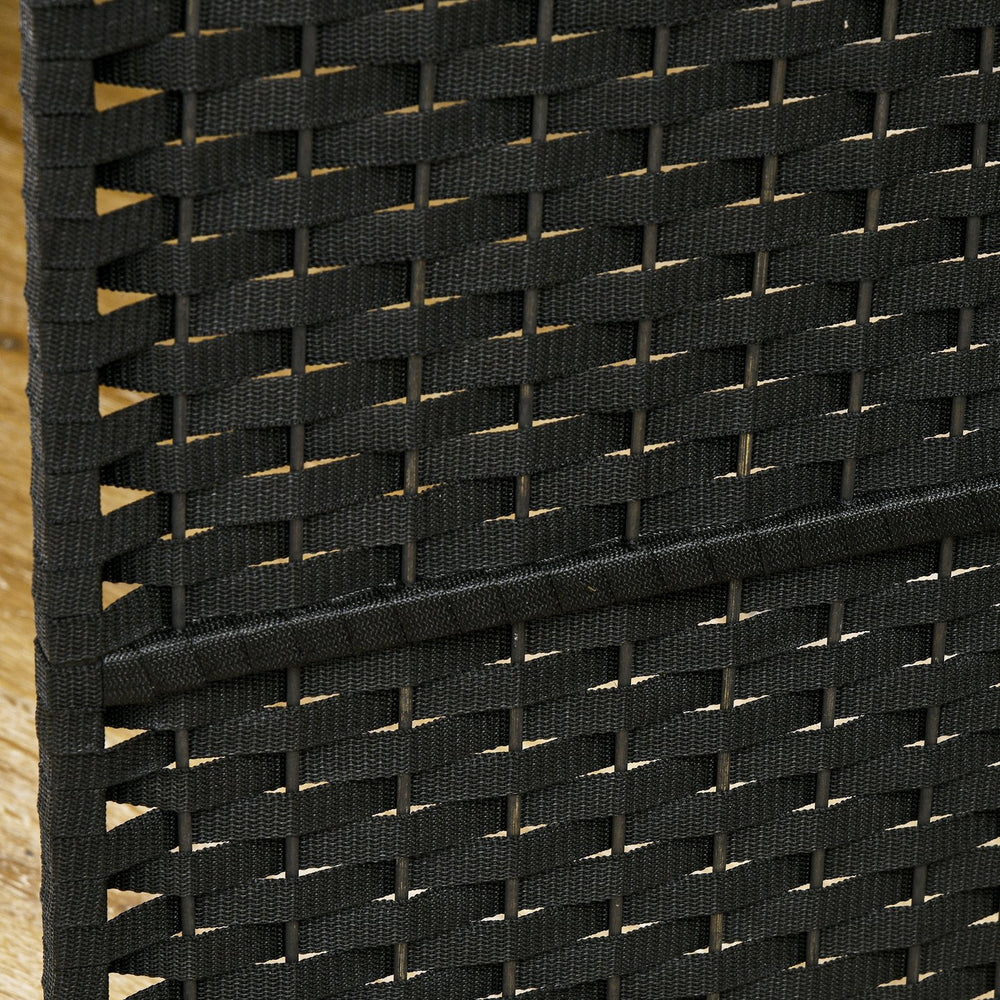 English Elm Homcom 4-Panel Folding Room Divider - Stylish Privacy Screen For Home Office & Bedroom, Black Finish W2225P200678