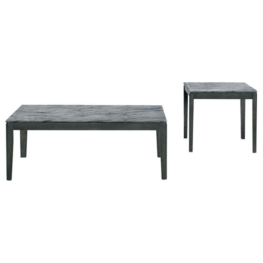English Elm Fletcher Gloss White Lacquer Coffee and End Table Set for Modern Living Rooms B062S01616