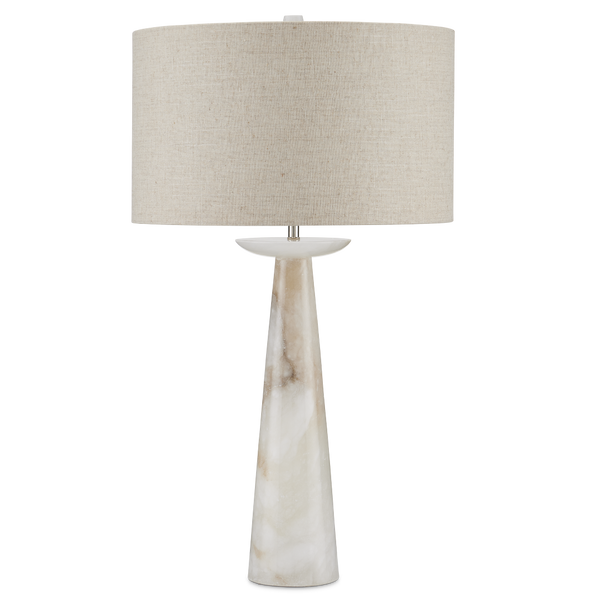 Pharos Alabaster Table Lamp - Exquisite Natural Stone Design by Tom Caldwell, Contemporary Charm
