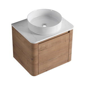 English Elm 24'' Wall-Mounted Bathroom Vanity With Stylish Ceramic Vessel Sink & Soft-Close Door For Small Spaces W999S00392
