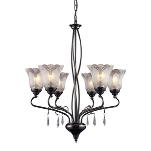 Nouveau 24'' Wide 6-Light Chandelier - Black Chrome 08076-BKC Elk Lighting