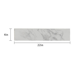 English Elm 22" 22" x 4" Bathroom Sink Side Splash Bianco Carrara Wenato Sintered Stone Durable Stain-Resistant Finish W509P211131