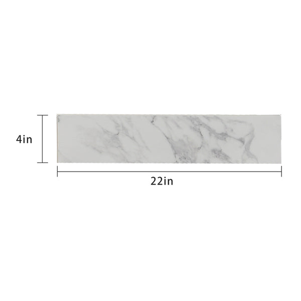 English Elm 22" 22" x 4" Bathroom Sink Side Splash Bianco Carrara Wenato Sintered Stone Durable Stain-Resistant Finish W509P211131
