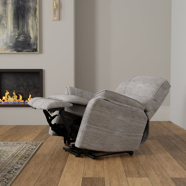 English Elm Plush Lucie Dove Power Lift Chair with Ultra-Plush Upholstery, USB Port, Dual Pockets, Quiet Lift Recliner B339P409523