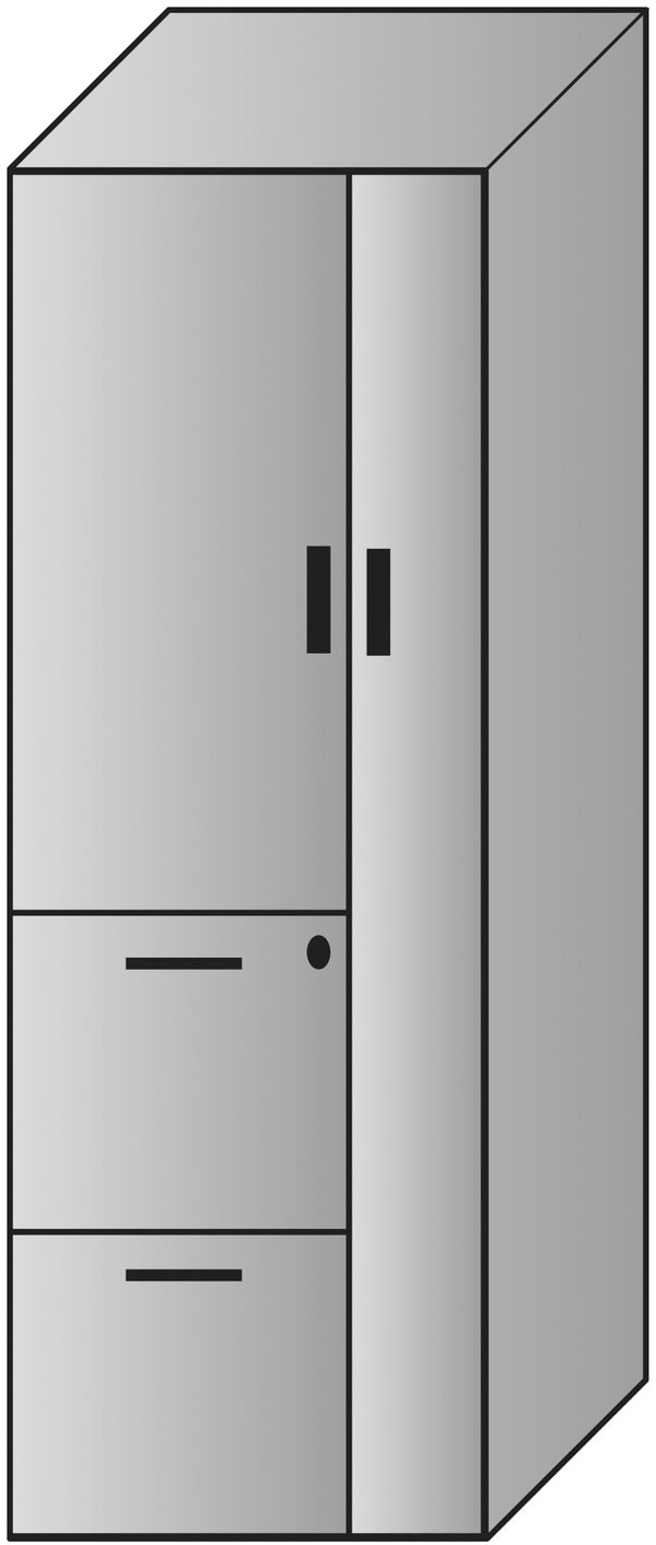 OSP Home Furnishings Napa Tall Storage Cabinet with Adjustable Shelves for Garage Office or Utility Room NAP-152-URB