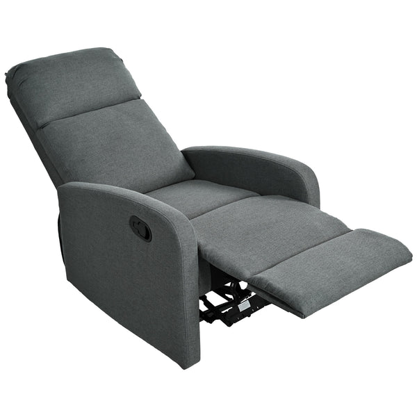 English Elm Christopher Knight Home® - Modern Recliner Plush Manual Recliner Chair with Ergonomic Support, 3-Position Backrest, Durable Fabric Comfort Charcoal N763P256491E