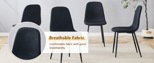 English Elm Table and Chair Set 47 Inch Round Mdf Spliced Top with Dual Tier Storage 4 Seats Black,Wood W1151S03334
