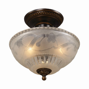 Restoration 11'' Wide 3-Light Semi Flush Mount - Antique Golden Bronze 08098-AGB Elk Lighting