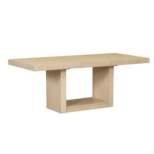 English Elm Topmax Extendable Acacia Wood Pedestal Dining Set with Bench and Upholstered Chairs N717S000054A