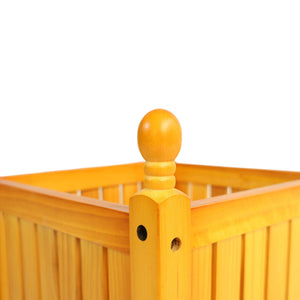 English Elm Wood Teak Square Planter Box for Porch Patio Garden - Stylish Outdoor Flower & Herb Container, Easy Assemble W495P315776