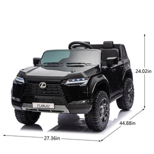 English Elm Lexus Gx550 Two Seat Kids Ride on with 24v Power Remote Control and Suspension Black W1578P416226