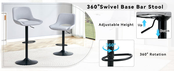 English Elm Set of 2 Pu Leather Barstools with Gold Footrest Curved Back for Kitchen Island W1151P383773