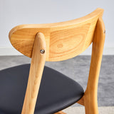 English Elm The Stylish and Durable Solid Wood Dining Chair, Small Curved Back, Pu Cushion, and Beautiful Shape Match Perfectly With Any Room and Everyday Use