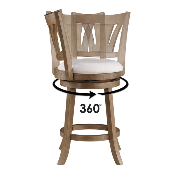 OSP Home Furnishings Miller Counter Stool Linen/Medium Oak