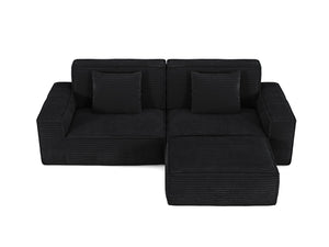 English Elm 106.3 Inch Striped Compression Sofa - Modern Comfort, Versatile Design For Living Room Or Bedroom W3147S00017