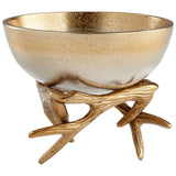 Antler Anchored Bowl Gold 08131 Cyan Design