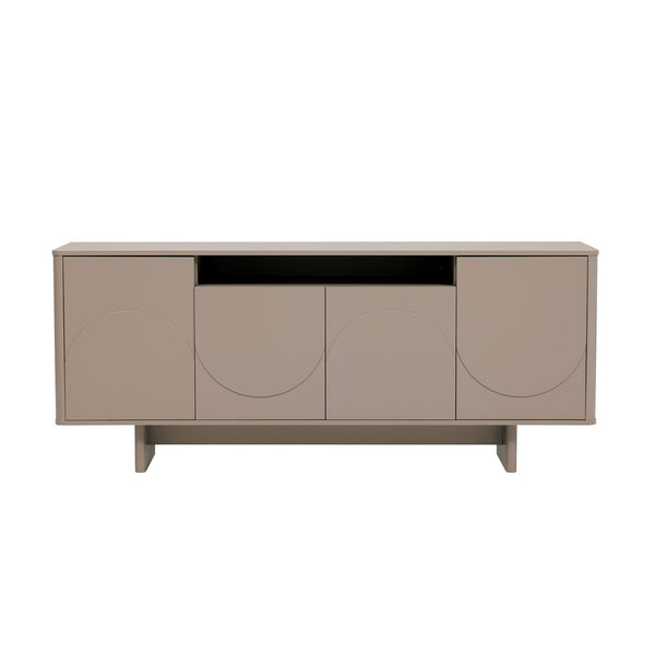 English Elm Ella 71" Sideboard with Soft-Close Doors, Adjustable Shelves, 9 Cubby Spaces & Modern Sled Legs Mocha B365S00109