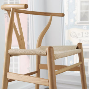 EuroStyle Evelina Beechwood Bar Stool with Handwoven Rush Seat for Kitchen Island or Home Bar Natural/Natural 08165NAT