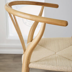 EuroStyle Evelina Beechwood Bar Stool with Handwoven Rush Seat for Kitchen Island or Home Bar Natural/Natural 08165NAT