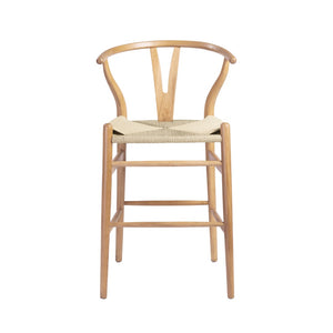 Eurostyle Evelina Counter Stool - Timeless Midcentury Design With Rush Seat And Sturdy Wood Frame For Elegance Natural,Natural Solid Beechwood Frame 08169nat